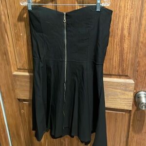 Black strapless zipper dress